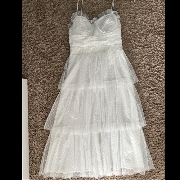 White lulus bridal shower midi dress - Picture 5 of 6
